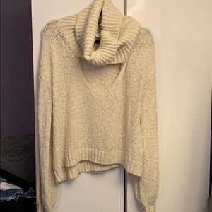 Chunky open V-neck sweater